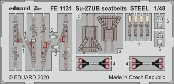 1/48 Su-27UB seatbelts STEEL