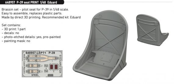 Brassin 1/48 P-39 seat PRINT EDU