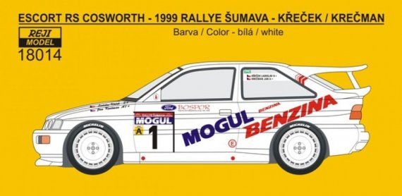 1/18 Ford Escort RS Cosworth Bohemia Rallye 1999 decal