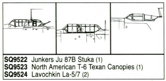 1/48 Junkers Ju 87B Stuka Vacuform Canopy. 1 piece. For Airfix k