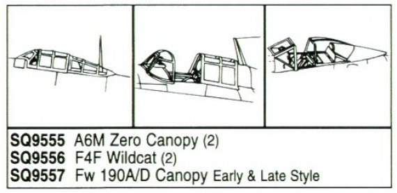 1/48 F4F Wildcat Vacuform Canopy. Main (2). For Tamiya kit