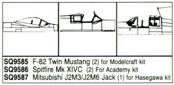 1/48 Spitfire Mk XIVc Vacuform Canopy. 2 pieces. For Academy kit