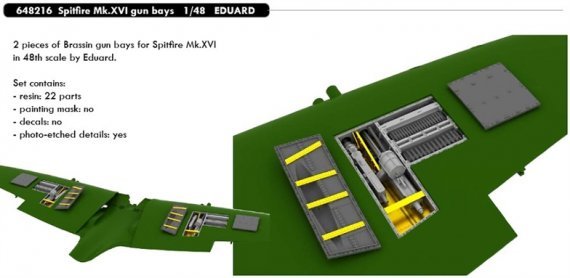 1/48 Supermarine Spitfire Mk.XVI gun bays (for Eduard)