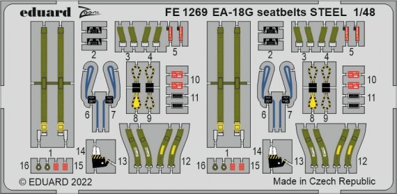 1/48 EA-18G seatbelts STEEL
