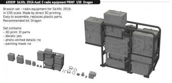 Brassin 1/35 Sd.Kfz. 251/6 Ausf. C radio equipment