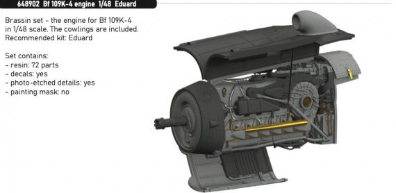 Brassin 1/48 Bf 109K-4 engine