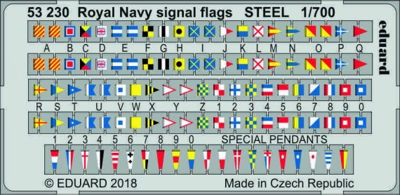 SET 1/700 Royal Navy signal flags STEEL