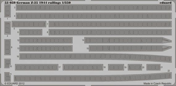 1/350 German Z-25 1944 railings (TRUMP)