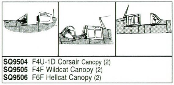 Squadron Canopies 1/48 Vought F4U-1D Corsair x2
