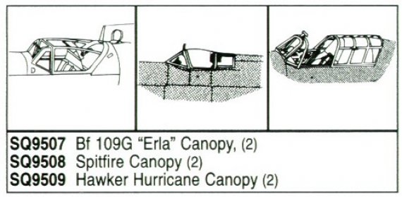 1/48 Spitfire Vacuform Canopy. 2 pieces. For Airfix/Hobbycraft k