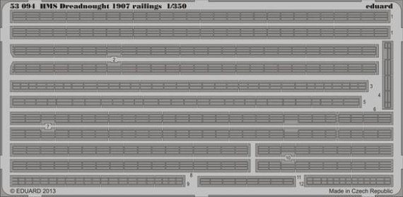 1/350 HMS Dreadnought 1907 railings (TRUMP)