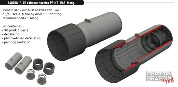 Brassin 1/48 F-4E exhaust nozzles for Meng