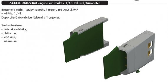 BRASSIN 1/48 MiG-23MF engine air intakes