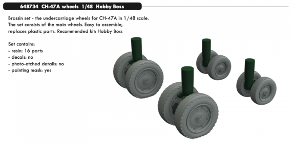 Brassin 1/48 CH-47A wheels