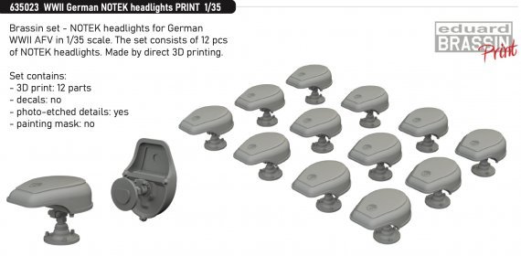 Brassin 1/35 WWII German NOTEK headlights PRINT