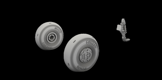 1/48 DH.82 Tiger Moth Mainwheels & Tailskid