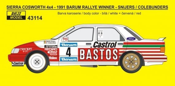 REJI MODEL Sierra Cosworth 4x4 Barum Rallye 1991 1/43