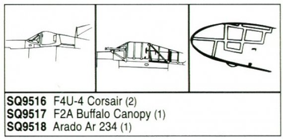 1/48 F4U-4 Corsair Vacuform Canopy. 2 pieces. For Hasegawa/Acade