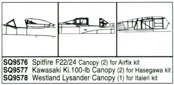 1/48 Supermarine Spitfire F22/24 Vacuform Canopy. 2 pieces. For