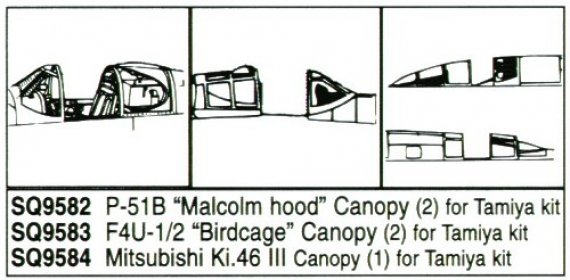 1/48 P-51B Malcolm Hood Vacuform Canopy.North American. 2 piec