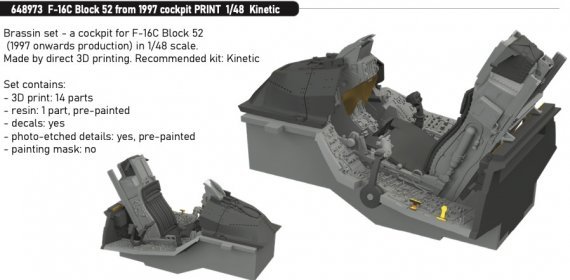 Brassin 1/48 F-16C Block 52 from 1997 cockpit