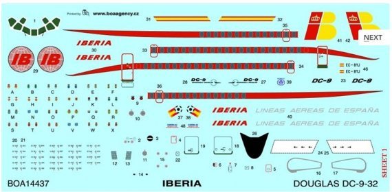 1/144 Decals DC-9-32 IBERIA Old Livery (FLY)