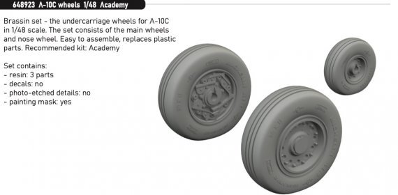 Brassin 1/48 A-10C wheels for Academy