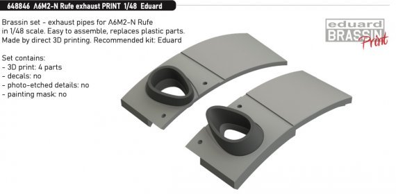 Brassin 1/48 A6M2-N Rufe exhaust