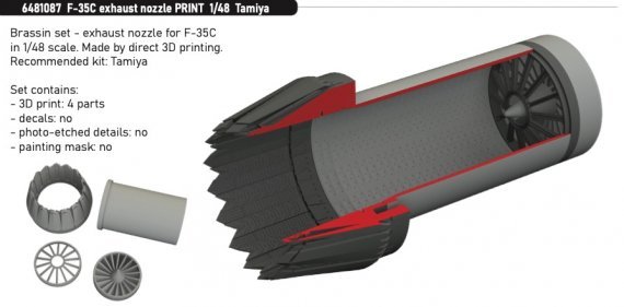 Brassin 1/48 F-35C exhaust nozzle for Tamiya
