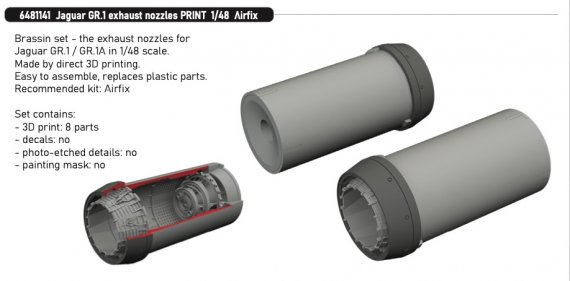 Brassin 1/48 Jaguar GR.1 exhaust nozzles for Airfix