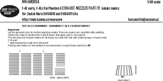 1/48 Mask F-4E early, F-4EJ exhaust nozzles part I11