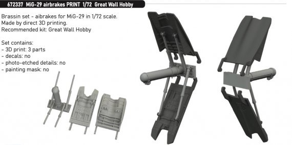 Brassin 1/72 MiG-29 airbrakes PRINT G.W.H.