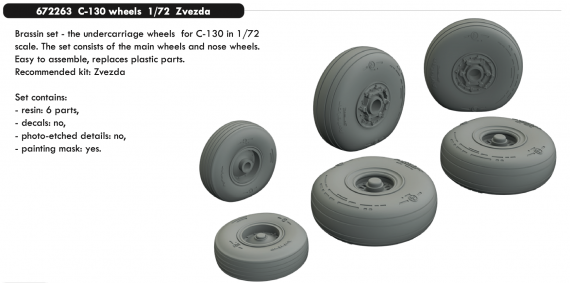 Brassin 1/72 C-130 wheels