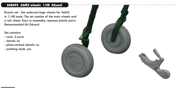 Brassin 1/48 A6M2 wheels
