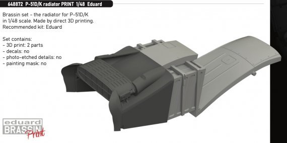 Brassin 1/48 P-51D/K radiator PRINT