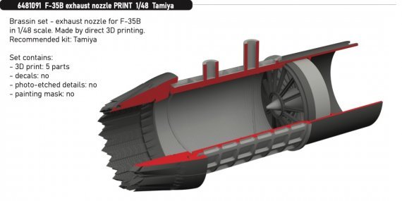 Brassin 1/48 F-35B exhaust nozzle for Tamiya