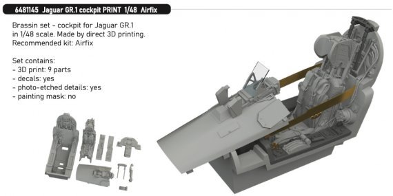 Brassin 1/48 Jaguar GR.1 cockpit for Airfix