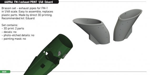Brassin 1/48 FM-1 exhaust PRINT EDU