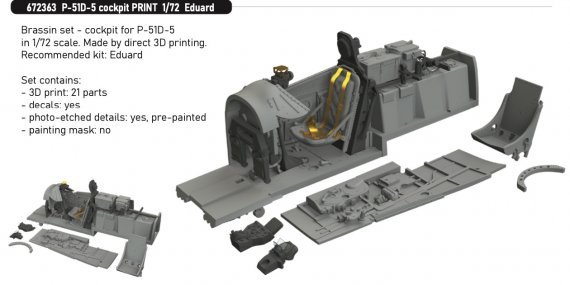 Brassin 1/72 P-51D-5 cockpit for Eduard