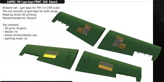 Brassin 1/48 FM-1 gun bays PRINT EDU
