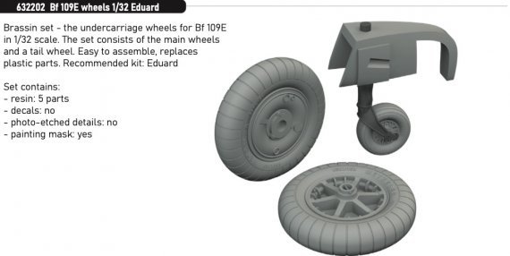 Brassin 1/32 Bf 109E wheels for Eduard