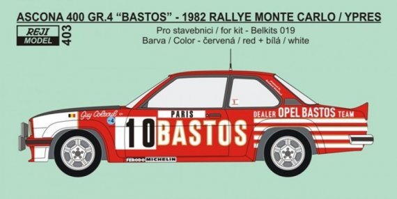 1/24 Opel Ascona 400 Rallye Monte Carlo 1982 decal