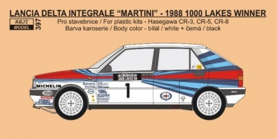 1/24 Transkit Delta HF Integrale 1988 1000 Lakes decal
