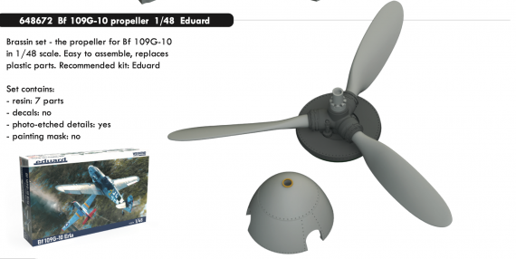 Brassin 1/48 Bf 109G-10 propeller