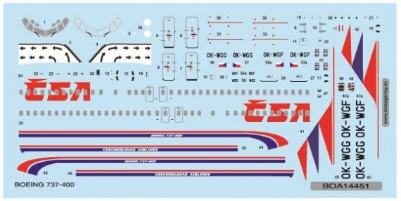 1/144 Decals Boeing 737-400 Czechoslovak Airlines