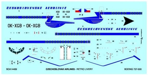 1/144 Decals Boeing 737-500 &268;SA Retro livery (SKY)