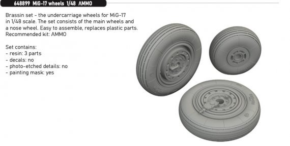 Brassin 1/48 MiG-17 wheels