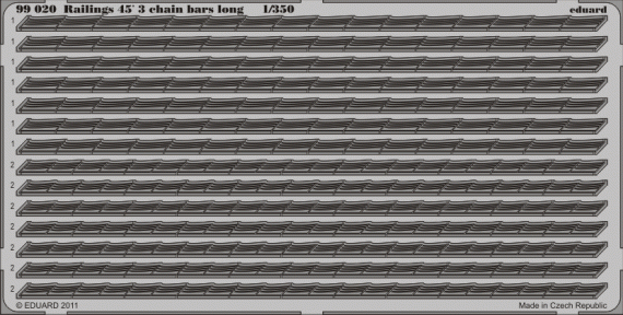 1/350 SET Railings 45' 3 chain bars long