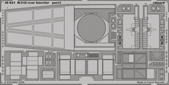 1/48 B-24J rear interior (REV/MON)
