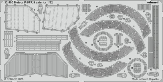 Eduard Au�endetail-Set Meteor F.8/FR.9 1/32 Revell